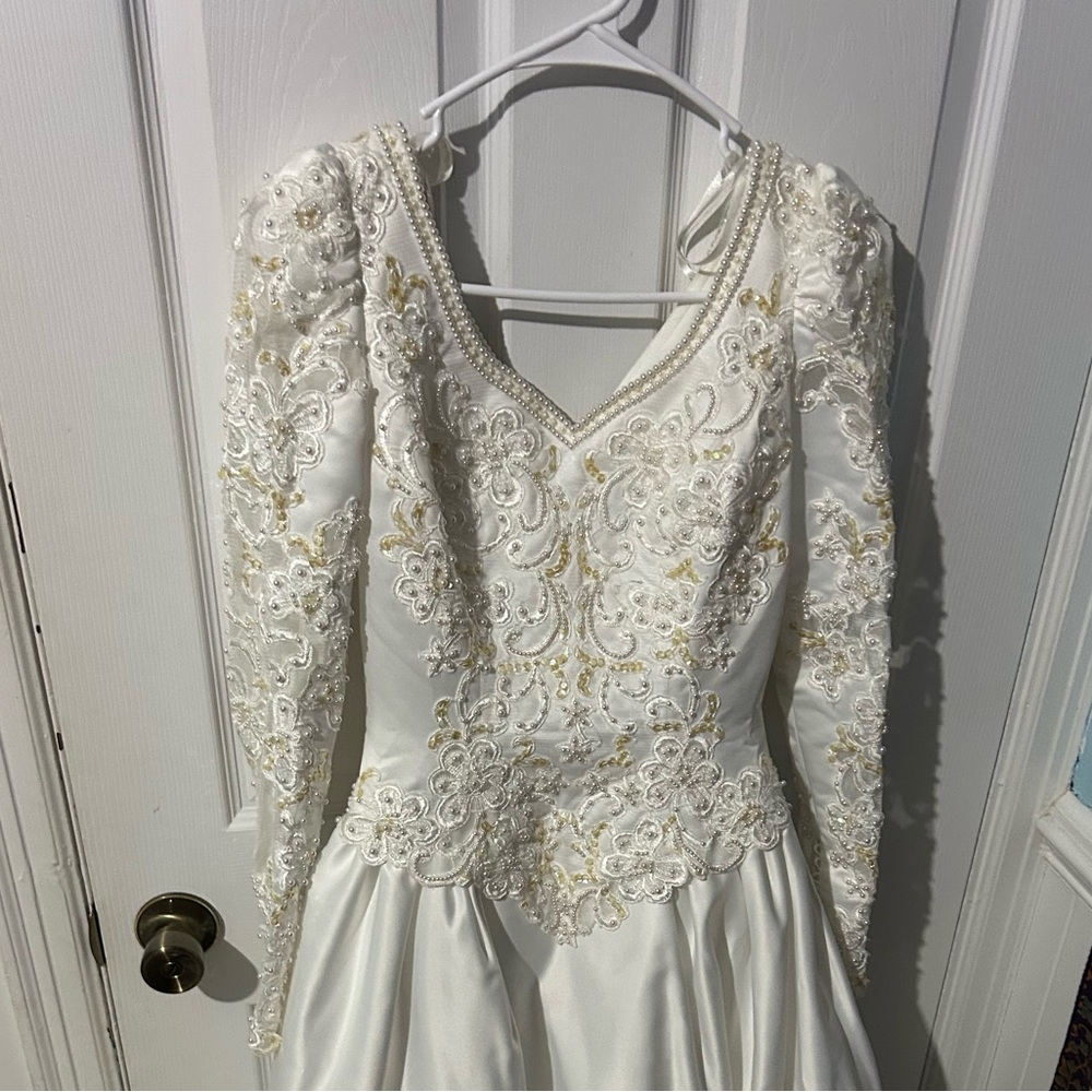 Vintage Michelangelo  Embroidered Beaded Dress with Long Sleeves
